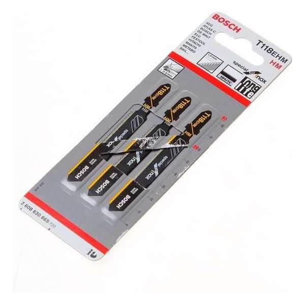 Bosch Decoupeerzaagblad speciaal voor Inox T 118 EHM blister van 3 zaagjes (Prijs per 2 stuks) Bosch Decoupeerzaagblad speciaal voor Inox T 118 EHM blister van 3 zaagjes (Prijs per 2 stuks)