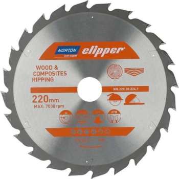 Norton Clipper Hout en Composiet - Zaagbladen ATB Ripping voor Cirkelzagen en Afkortzagen