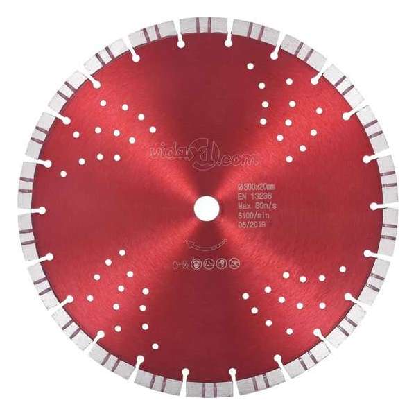 vidaXL Diamantzaagblad met turbo en gaten 300 mm staal VDXL_143231 vidaXL Diamantzaagblad met turbo en gaten 300 mm staal VDXL_143231