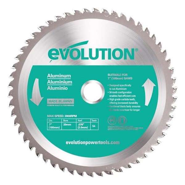 EVOLUTION - Evolution EVO 180mm zaagblad voor aluminium - DIA 180 MM - 54 T EVOLUTION - Evolution EVO 180mm zaagblad voor aluminium - DIA 180 MM - 54 T