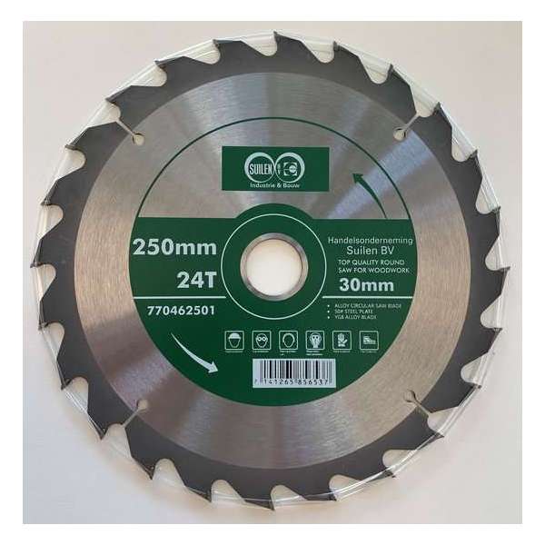 Suilen Zaagblad voor hout 250 mm 24 tanden asgat 30 mm Suilen Zaagblad voor hout 250 mm 24 tanden asgat 30 mm