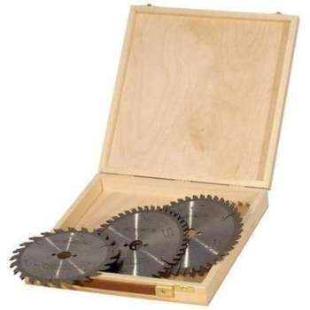 zaagbladen in kist hout 160mm met asgat 20mm