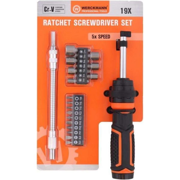Schroevendraaier set 19-delig | Ratelschroevendraaier | Screwdriver set | Voor schroeven en bouten Schroevendraaier set 19-delig | Ratelschroevendraaier | Screwdriver set | Voor schroeven en bouten