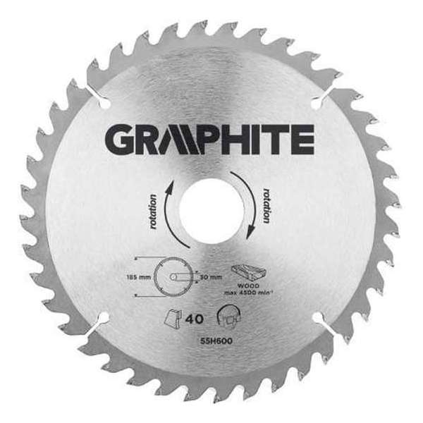 GRAPHITE Cirkelzaagblad 185 mm, 40 tands, Hout GRAPHITE Cirkelzaagblad 185 mm, 40 tands, Hout