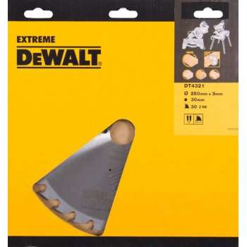 DeWALT DT4321 ATB Cirkelzaagblad 250x30mm 30T Snel langszagen