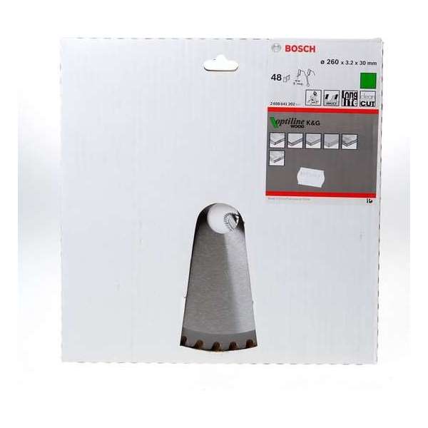 Bosch - Cirkelzaagblad Optiline Wood 260 x 30 x 3,2 mm, 48 Bosch - Cirkelzaagblad Optiline Wood 260 x 30 x 3,2 mm, 48