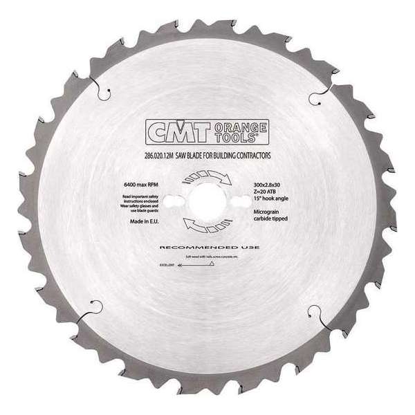 CMT 286.020.12M HW Cirkelzaagblad - 300 x 30 x 20T - Hout/Metaal/Beton CMT 286.020.12M HW Cirkelzaagblad - 300 x 30 x 20T - Hout/Metaal/Beton