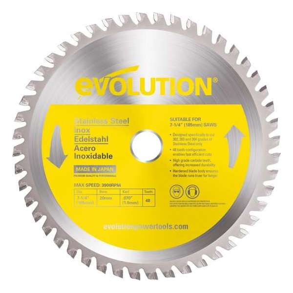 EVOLUTION - Evolution EVO 185mm zaagblad voor inox - DIA 185 MM - 48 T EVOLUTION - Evolution EVO 185mm zaagblad voor inox - DIA 185 MM - 48 T