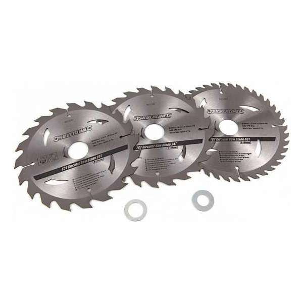 Silverline TCT Cirkelzaag bladen 3 pk van 180 tot 190mm Silverline TCT Cirkelzaag bladen 3 pk van 180 tot 190mm