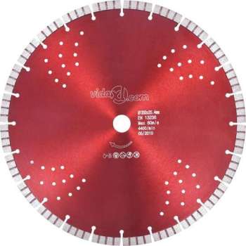 vidaXL Diamantzaagblad met turbo en gaten 350 mm staal  VDXL_143236