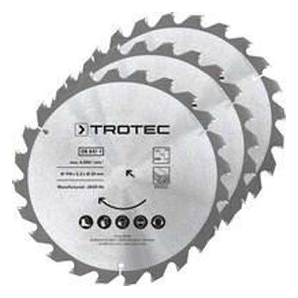 TROTEC Cirkelzaagbladenset voor hout Ø 190 mm (24 tanden), 3-delig TROTEC Cirkelzaagbladenset voor hout Ø 190 mm (24 tanden), 3-delig