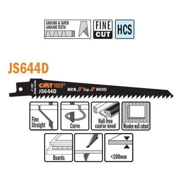 HCS Reciprozaagblad 150/130 x 19 mm. 6tpi (5 stuks) HCS Reciprozaagblad 150/130 x 19 mm. 6tpi (5 stuks)