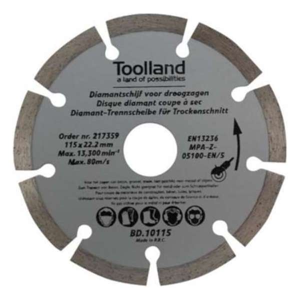 Toolland Diamantschijf Gesegmenteerd 125 Mm Staal Zilver Toolland Diamantschijf Gesegmenteerd 125 Mm Staal Zilver