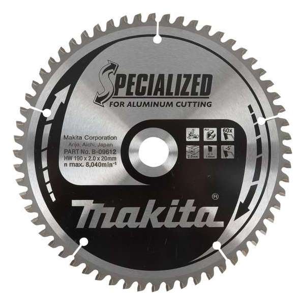 Makita Cirkelzaagblad Aluminium 190x2.4x30mm 60T B-09597 Makita Cirkelzaagblad Aluminium 190x2.4x30mm 60T B-09597