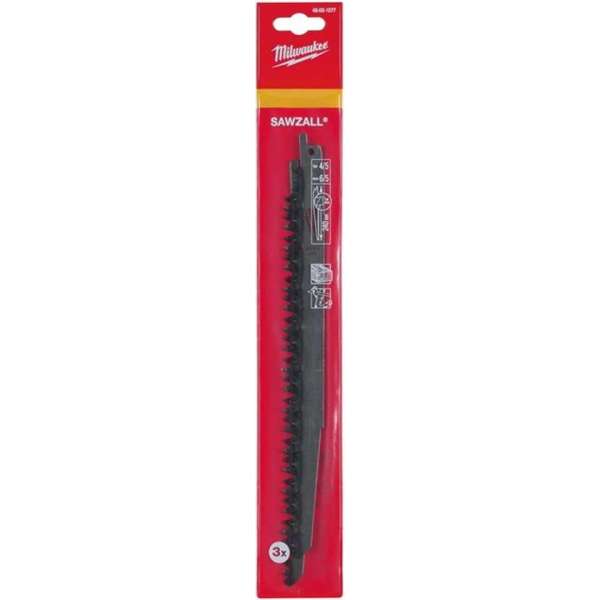 Milwaukee 48001077 Reciprozaagblad - 240 x 4/5TPI - Hout/Kunststof (3st) Milwaukee 48001077 Reciprozaagblad - 240 x 4/5TPI - Hout/Kunststof (3st)