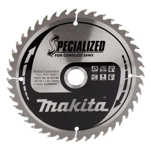 Makita Cirkelzaagblad Hout Specialized 165x20x1,45 44T 23g Makita Cirkelzaagblad Hout Specialized 165x20x1,45 44T 23g