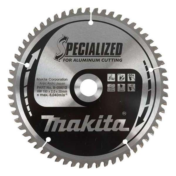 Makita B-09553 Specialized Cirkelzaagblad - 160 x 20 x 60T - Aluminium / Trespa / Kunststof Makita B-09553 Specialized Cirkelzaagblad - 160 x 20 x 60T - Aluminium / Trespa / Kunststof