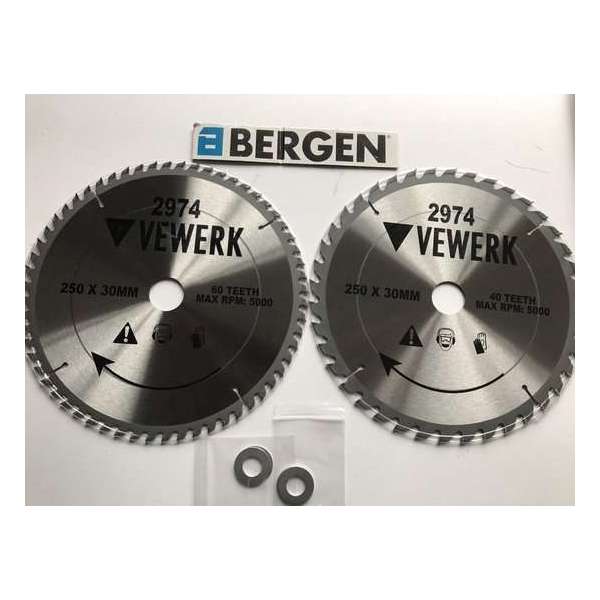 TCT cirkelzaagblad 250 mm 2-delig 40 + 60 tands TCT cirkelzaagblad 250 mm 2-delig 40 + 60 tands