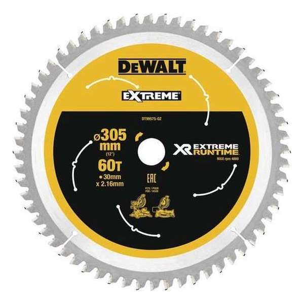 DeWALT DT99575 XR Cirkelzaagblad 305x30mm 60T DeWALT DT99575 XR Cirkelzaagblad 305x30mm 60T