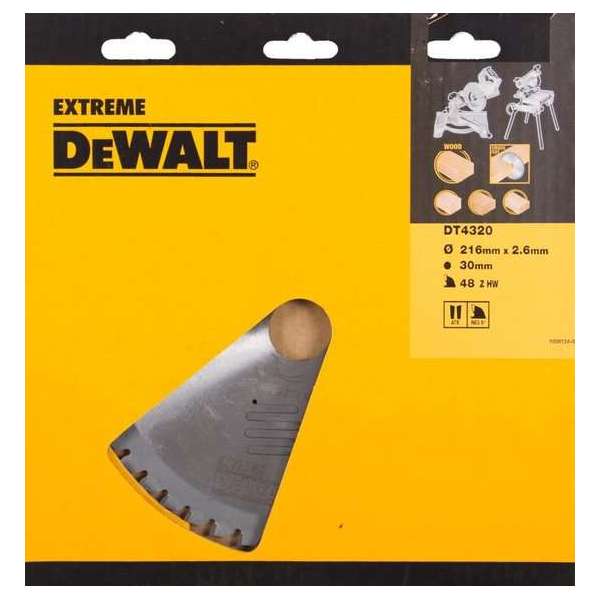 DeWALT DT4320 Cirkelzaagblad 216x30mm 48T ATB Universeel