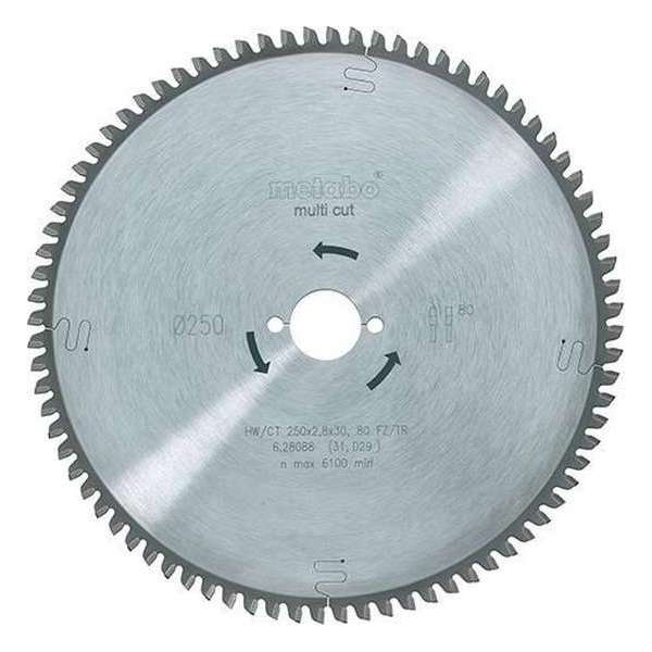 Metabo - Pílový kotúč HW/CT 250x30,80FZ/TZ5°neg Metabo - Pílový kotúč HW/CT 250x30,80FZ/TZ5°neg