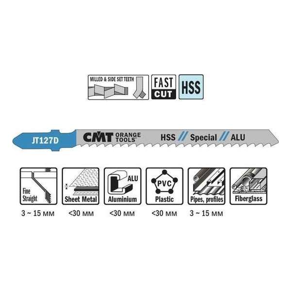 Decoupeerzaag HSS 75 x 100 mm. 8tpi ALUMINIUM Decoupeerzaag HSS 75 x 100 mm. 8tpi ALUMINIUM
