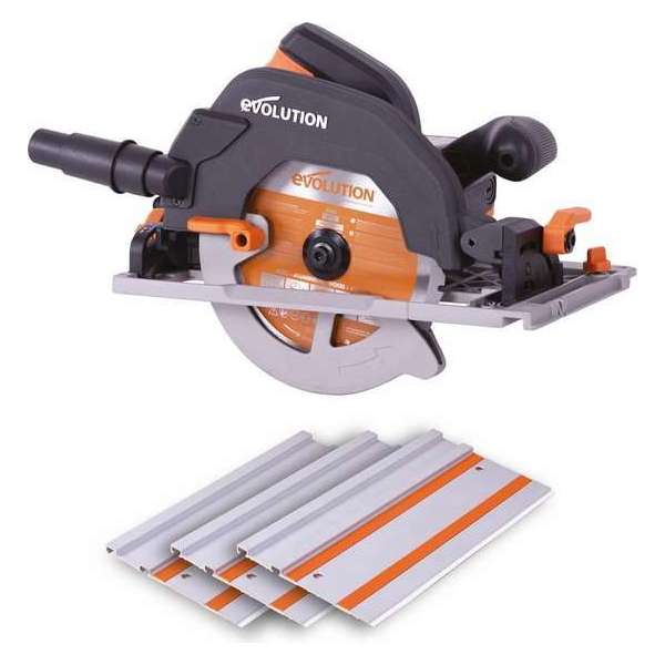 EVOLUTION - Evolution Cirkelzaag multifunctioneel 1600W met geleiderail 1m - DIA 185 MM - 1600W - 5KG - TRACK3X340MM + STORAGE EVOLUTION - Evolution Cirkelzaag multifunctioneel 1600W met geleiderail 1m - DIA 185 MM - 1600W - 5KG - TRACK3X340MM + STORAGE