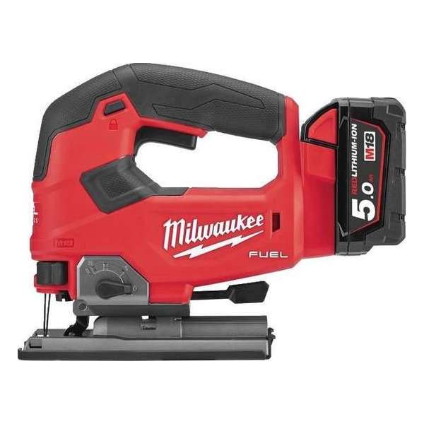 Milwaukee M18 FJS-502X 18V Li-Ion accu Decoupeerzaagmachine set (2x 5.0Ah accu) in HD-Box - koolborstelloos Milwaukee M18 FJS-502X 18V Li-Ion accu Decoupeerzaagmachine set (2x 5.0Ah accu) in HD-Box - koolborstelloos