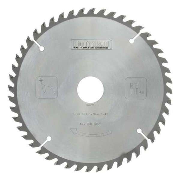 HM Cirkelzaagblad - 190 x 2,6 x 30 - 48Tanden - Rond asgat HM Cirkelzaagblad - 190 x 2,6 x 30 - 48Tanden - Rond asgat