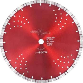 vidaXL Diamantzaagblad met turbo en gaten 350 mm staal  VDXL_143235