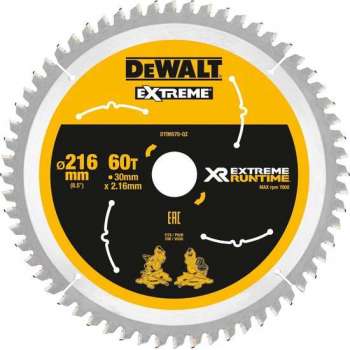 DeWALT DT99570 XR Cirkelzaagblad 216x30mm 60T