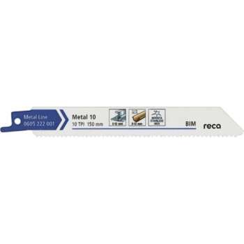 Reca Reciprozaagblad metaal Metal 10 150 mm  BiM Staal en RVS van 3,0 tot 12 mm en non-ferro metalen (25 stuks)