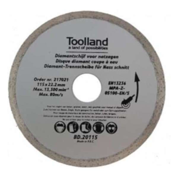 Toolland Diamantschijf 180 X 22,2 Mm Staal Zilver Toolland Diamantschijf 180 X 22,2 Mm Staal Zilver