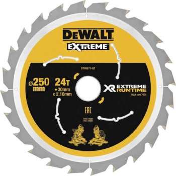 DeWALT DT99571 XR Cirkelzaagblad 250x30mm 24T