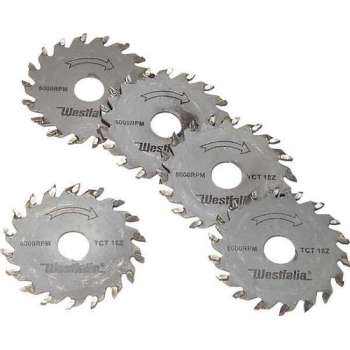 Westfalia Zaagblad set 5-delige, hard metaal, 18 tanden