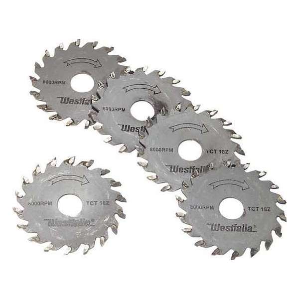 Westfalia Zaagblad set 5-delige, hard metaal, 18 tanden Westfalia Zaagblad set 5-delige, hard metaal, 18 tanden