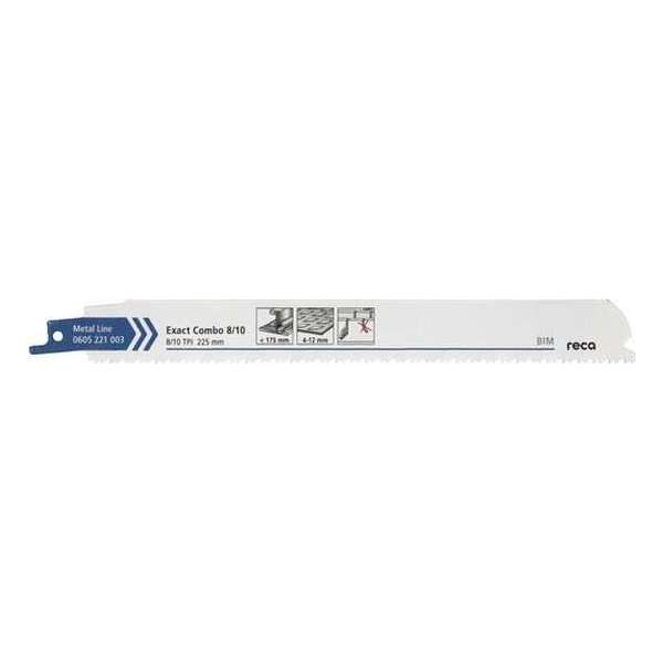 Reca Reciprozaagblad metaal Exact Combo 8/10 225 mm BiM Dikke platen (4-12 mm), ook voor glas (25 stuks) Reca Reciprozaagblad metaal Exact Combo 8/10 225 mm BiM Dikke platen (4-12 mm), ook voor glas (25 stuks)