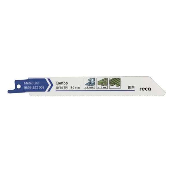 Reca Reciprozaagblad metaal Combo 10/14 150 mm BiM hout en metaalresten bijv. pallets tot 130 mm (10 stuks) Reca Reciprozaagblad metaal Combo 10/14 150 mm BiM hout en metaalresten bijv. pallets tot 130 mm (10 stuks)