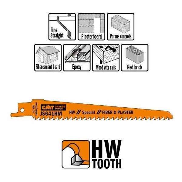 HM reciprozaagblad 150/130 x 19 mm. 6tpi (1 stuk) HM reciprozaagblad 150/130 x 19 mm. 6tpi (1 stuk)
