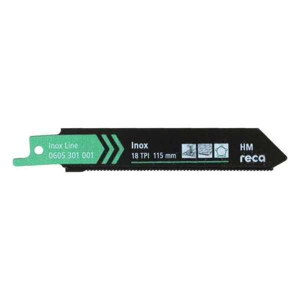 Reca Reciprozaagblad RVS Inox 18 tpi 115 mm HM voor RVS 2-4 mm en epoxy (5 stuks) Reca Reciprozaagblad RVS Inox 18 tpi 115 mm HM voor RVS 2-4 mm en epoxy (5 stuks)