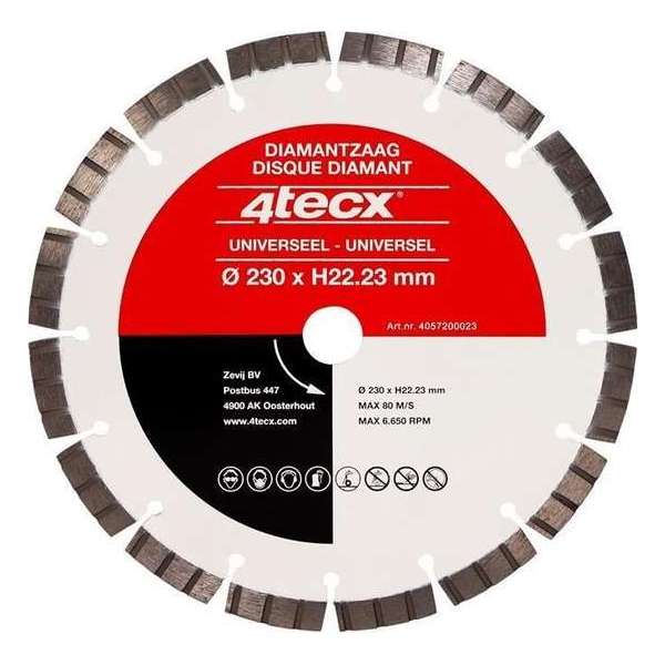 4Tecx Diamantzaag Turbo 180X22 Univ Dry 4Tecx Diamantzaag Turbo 180X22 Univ Dry