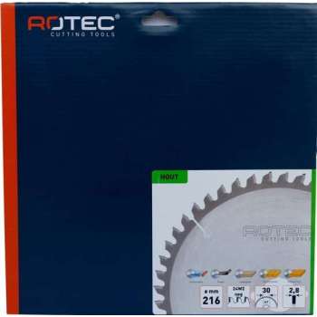 Rotec HM zaagblad voor handmachine ø216x30 Z24 WZ neg