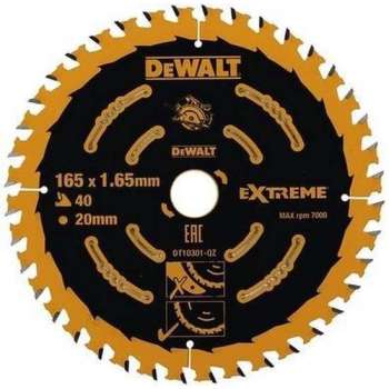 DeWalt DT10301 Extreme Cirkelzaagblad - 165 x 20 x 40T - Hout (Met nagels)