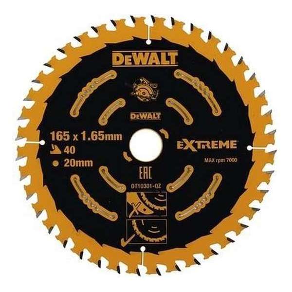 DeWalt DT10301 Extreme Cirkelzaagblad - 165 x 20 x 40T - Hout (Met nagels) DeWalt DT10301 Extreme Cirkelzaagblad - 165 x 20 x 40T - Hout (Met nagels)