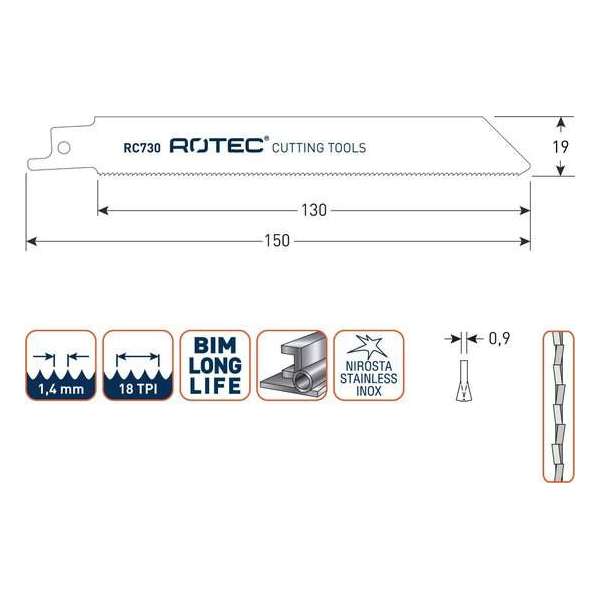 Reciprozaagblad RC730 / S922EF set 5 stuks Reciprozaagblad RC730 / S922EF set 5 stuks