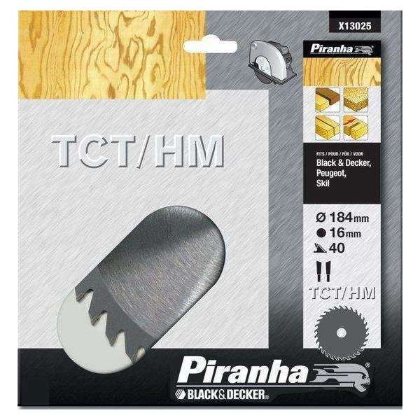 Piranha Cirkelzaagblad TCT/HM, 184 x 16mm 40 tanden X13025 Piranha Cirkelzaagblad TCT/HM, 184 x 16mm 40 tanden X13025
