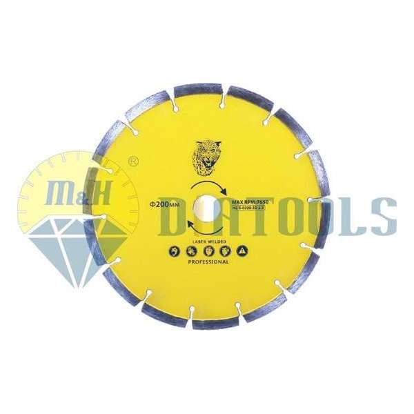 M&H diatools Diamant Slijpschijf/Zaagblad handzaagblad voor Kalkzandsteen laser gelast 200mm X asgat 22,2mm Nat M&H diatools Diamant Slijpschijf/Zaagblad handzaagblad voor Kalkzandsteen laser gelast 200mm X asgat 22,2mm Nat