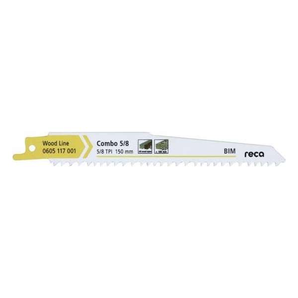 Reca Reciprozaagblad hout Combo 5/8 150 mm BiM zeer stabiel alle houtsoorten en spijkers (10 stuks) Reca Reciprozaagblad hout Combo 5/8 150 mm BiM zeer stabiel alle houtsoorten en spijkers (10 stuks)