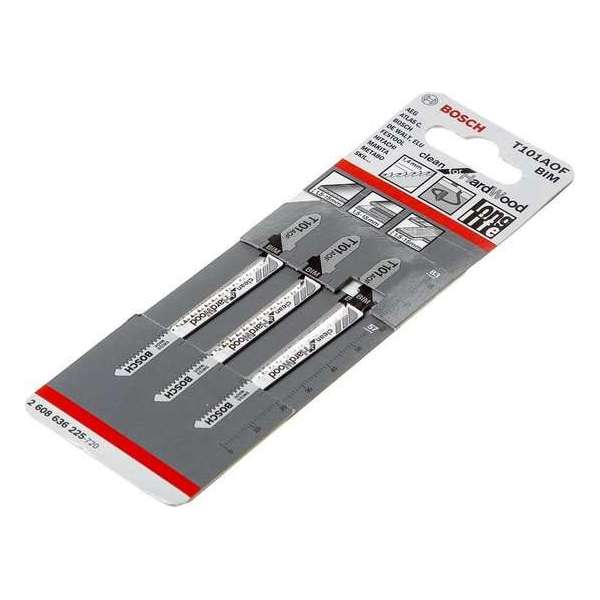 Bosch - Decoupeerzaagblad T 101 AOF Clean for Hard Wood - 3 stuks Bosch - Decoupeerzaagblad T 101 AOF Clean for Hard Wood - 3 stuks