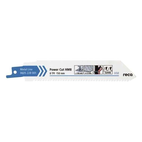 Reca Reciprozaagblad Power Cut HM8 - 100x25x1,25 mm voor hard staal 4-12 mm tot 10 x langere levensduur (3 stuks) Reca Reciprozaagblad Power Cut HM8 - 100x25x1,25 mm voor hard staal 4-12 mm tot 10 x langere levensduur (3 stuks)